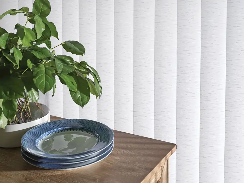 cord-control-vertical-fabric-blinds Fabric vertical blinds near end table