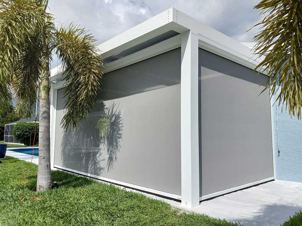 patio-pool-remote-screens Solar screen covering room