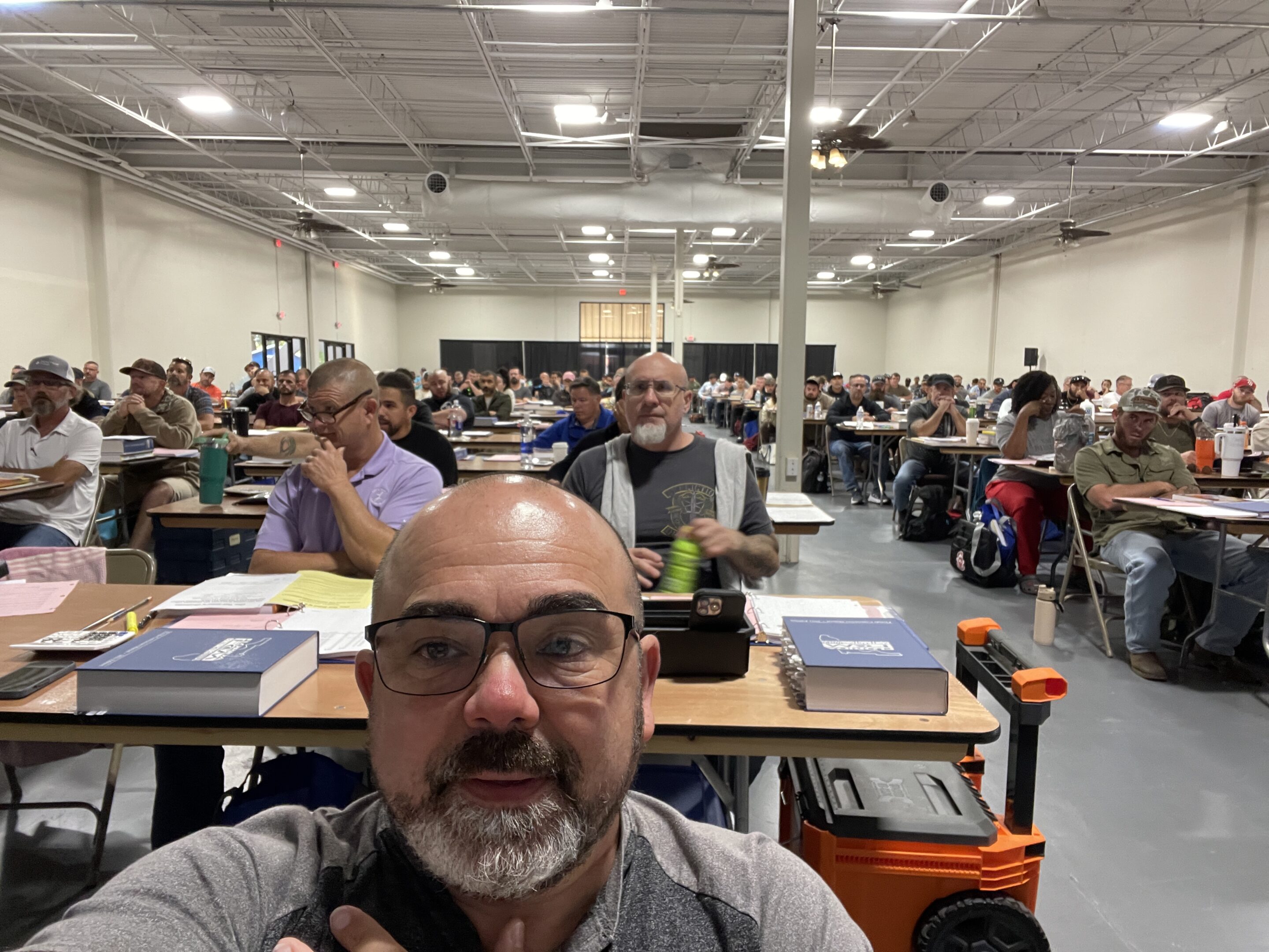 Roger taking a selfie during his Florida contractor's license class Roger taking a selfie during his Florida contractor's license class - expanding Shades In Place expertise to the Sunshine State