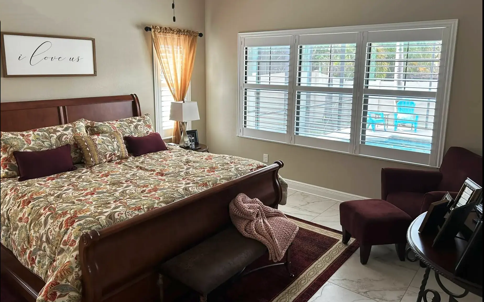 Shutters in bedroom